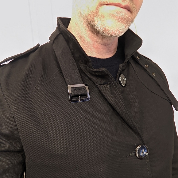 G-Star Black Denim Trench Coat, US S/M BNWOT - Picture 8 of 9